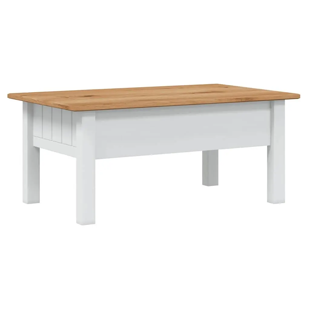 Solid Pine Wood Coffee Table with Storage Drawer