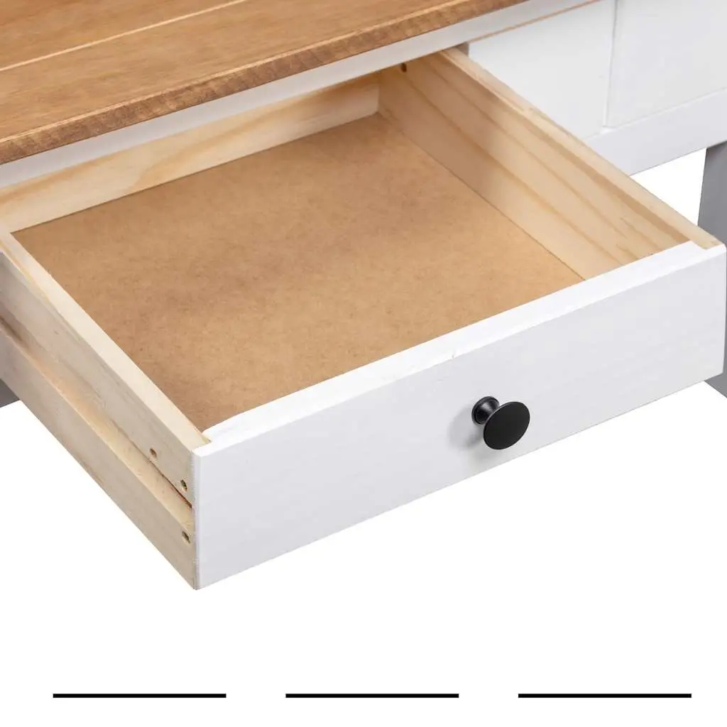 Solid Pine Wood Coffee Table with Storage Drawer