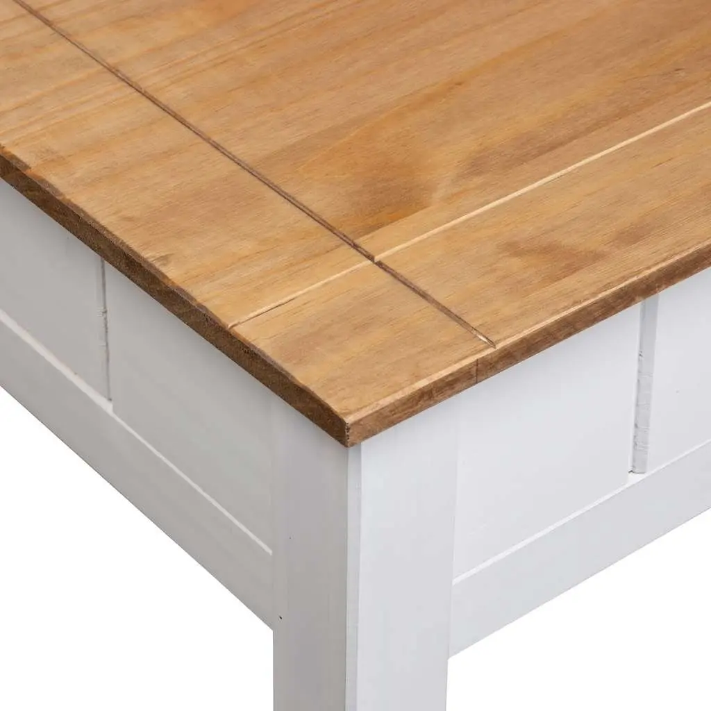 Solid Pine Wood Coffee Table with Storage Drawer