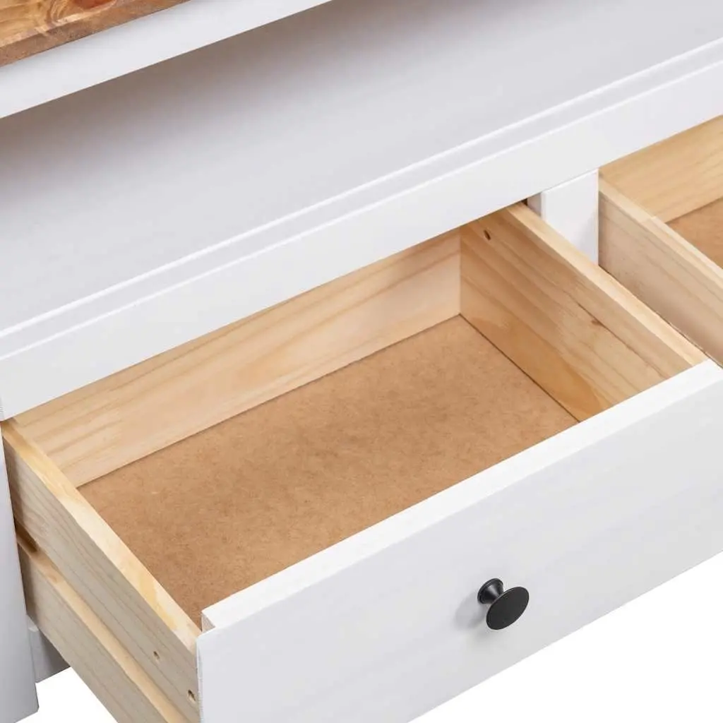 Corner TV Cabinet White Modern Living Room Storage Unit with Drawers