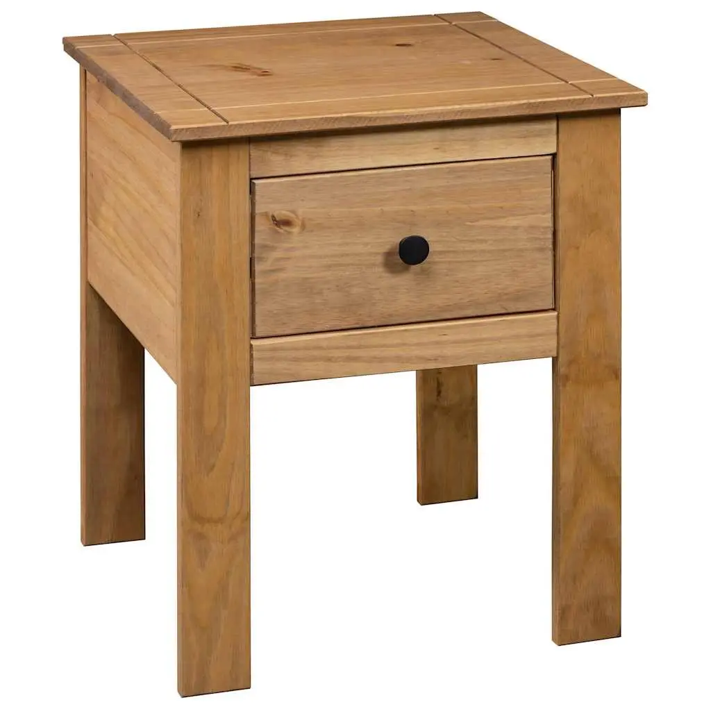 Brown Pine Nightstand with Storage Drawer 46x40x57cm