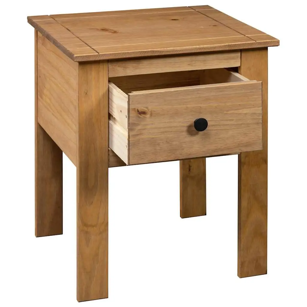 Brown Pine Nightstand with Storage Drawer 46x40x57cm