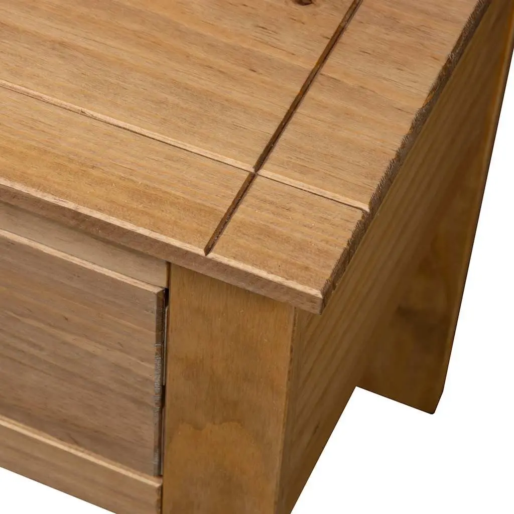 Brown Pine Nightstand with Storage Drawer 46x40x57cm