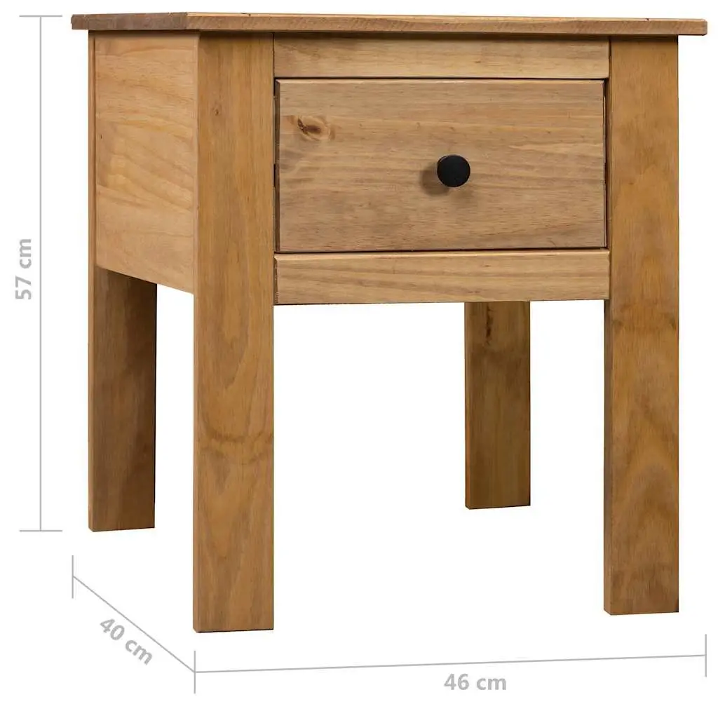 Brown Pine Nightstand with Storage Drawer 46x40x57cm