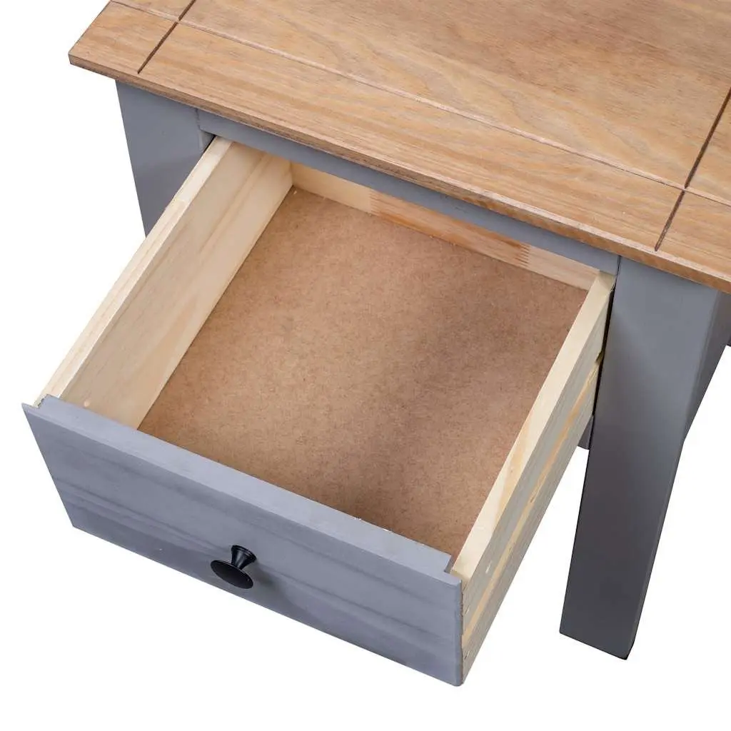 Bedside Cabinet Grey Nightstand Drawer Storage Furniture Pine Wood 46x40x57cm