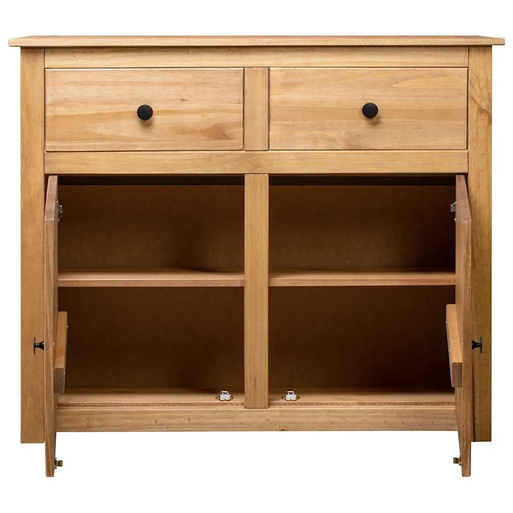 Solid Pinewood Sideboard with 2 Drawers and 2 Doors