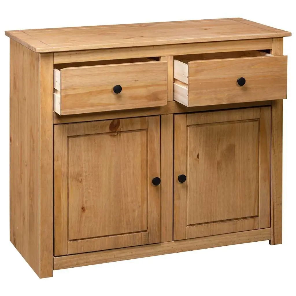 Solid Pinewood Sideboard with 2 Drawers and 2 Doors