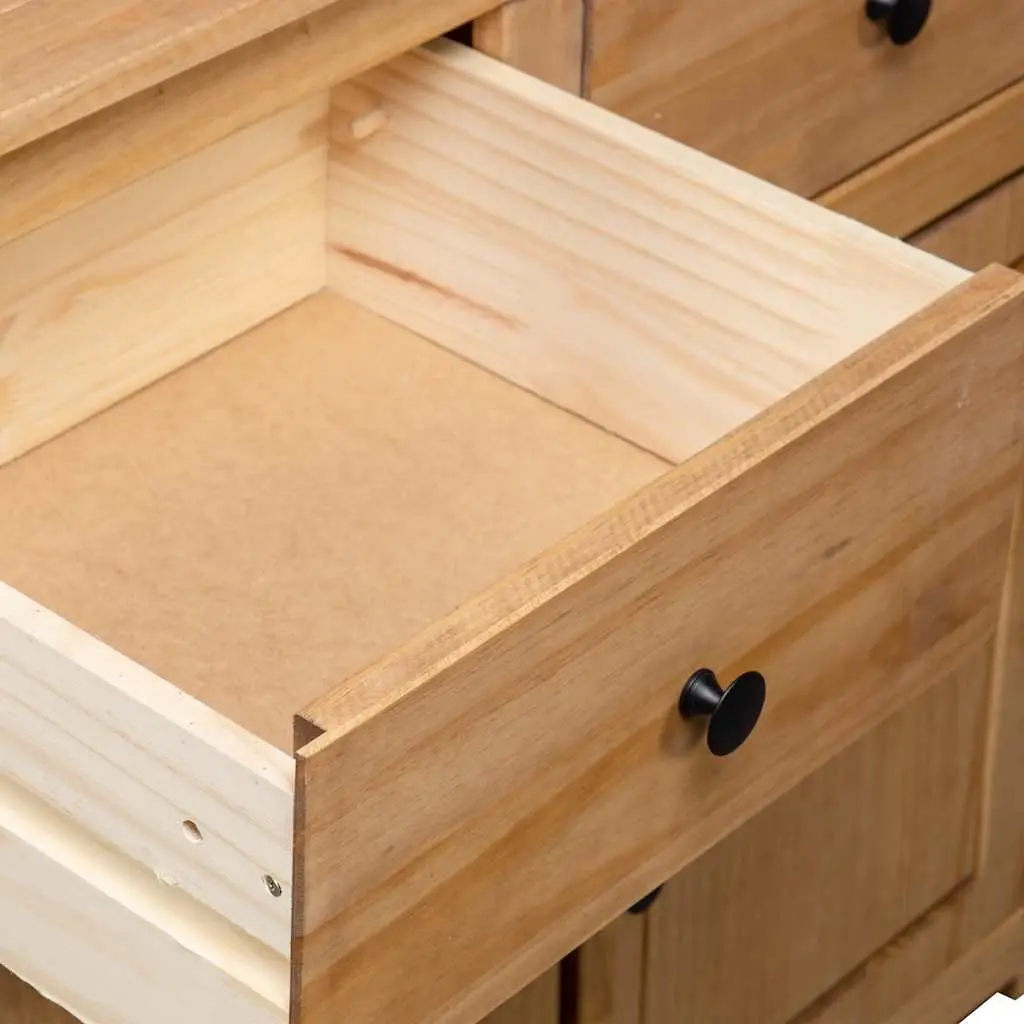 Solid Pinewood Sideboard with 2 Drawers and 2 Doors