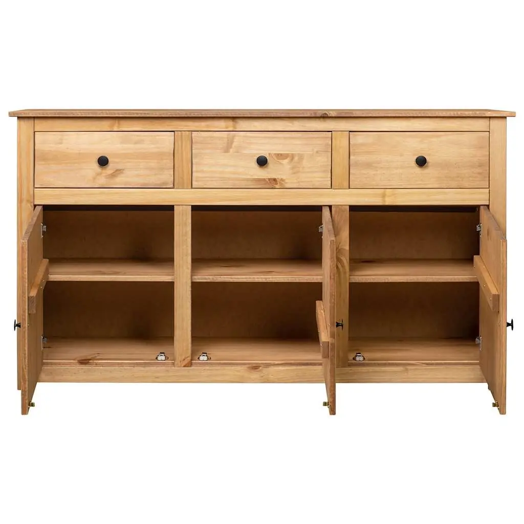 Solid Pinewood Sideboard 135x40x80 cm Brown Storage Cabinet Buffet Chest