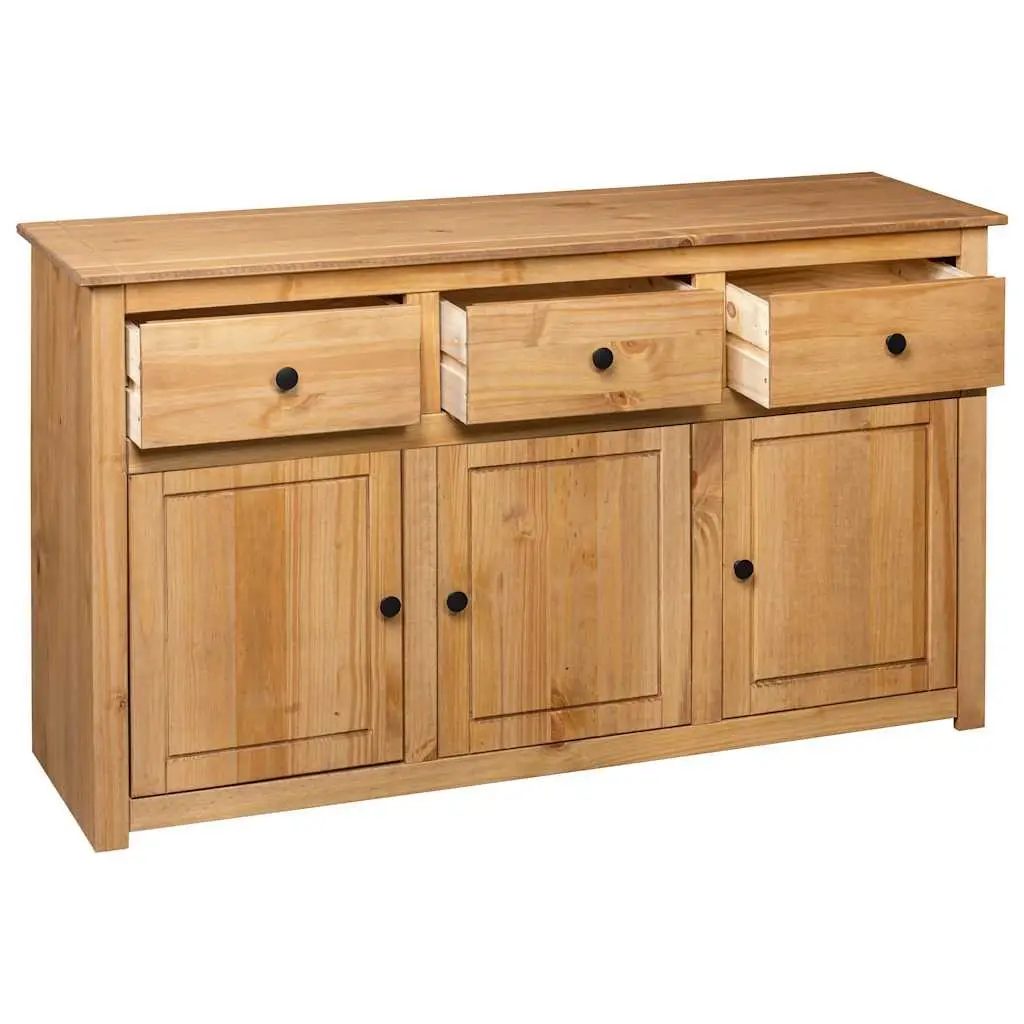 Solid Pinewood Sideboard 135x40x80 cm Brown Storage Cabinet Buffet Chest