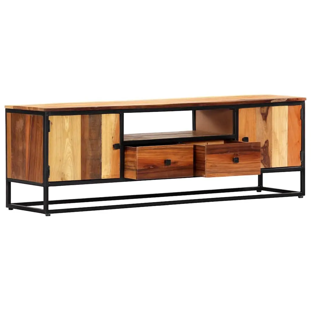 Reclaimed Wood TV Cabinet with Steel Frame 120x30x40 cm