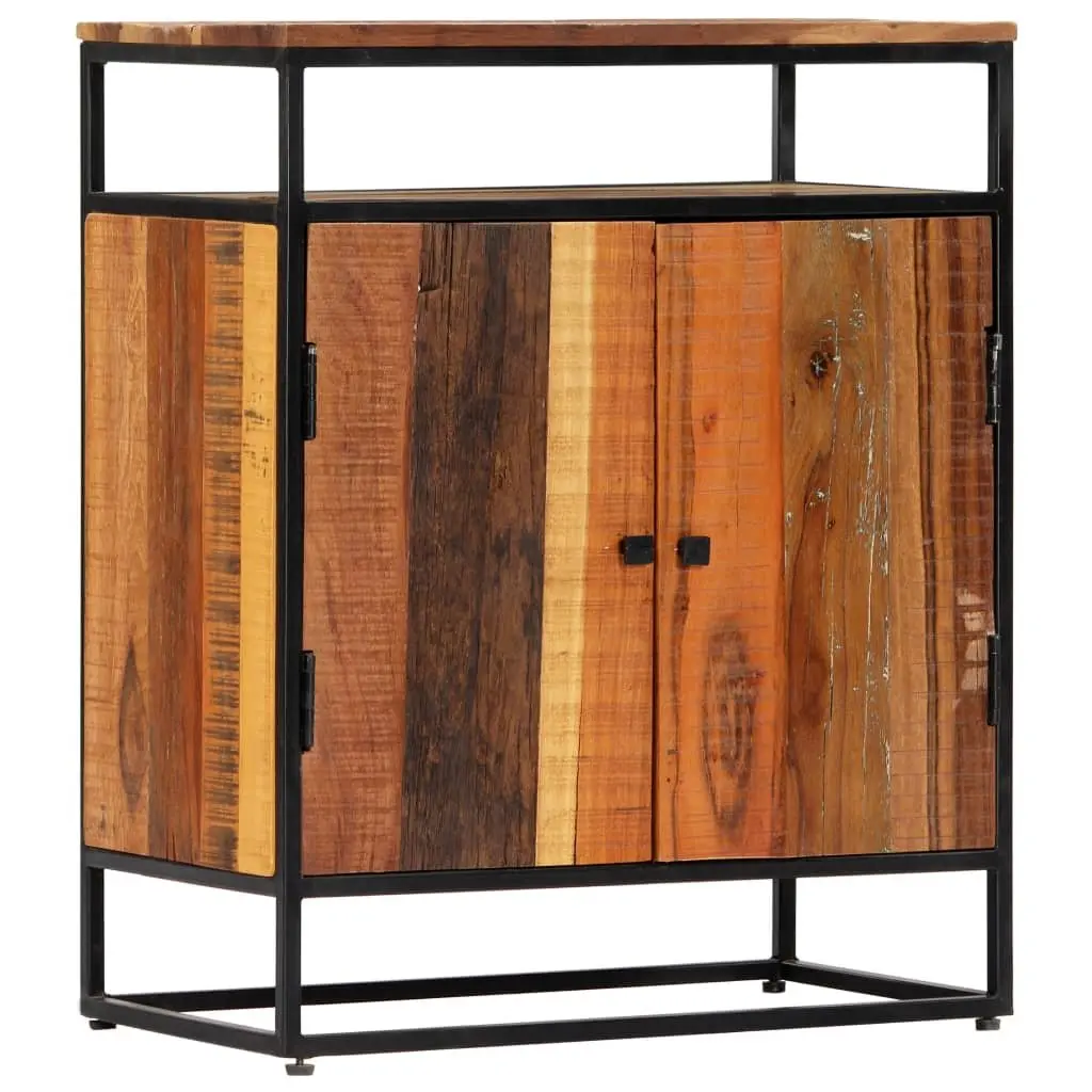 Solid Reclaimed Wood Side Cabinet 60x35x76cm Brown Sideboard Storage 2 Doors