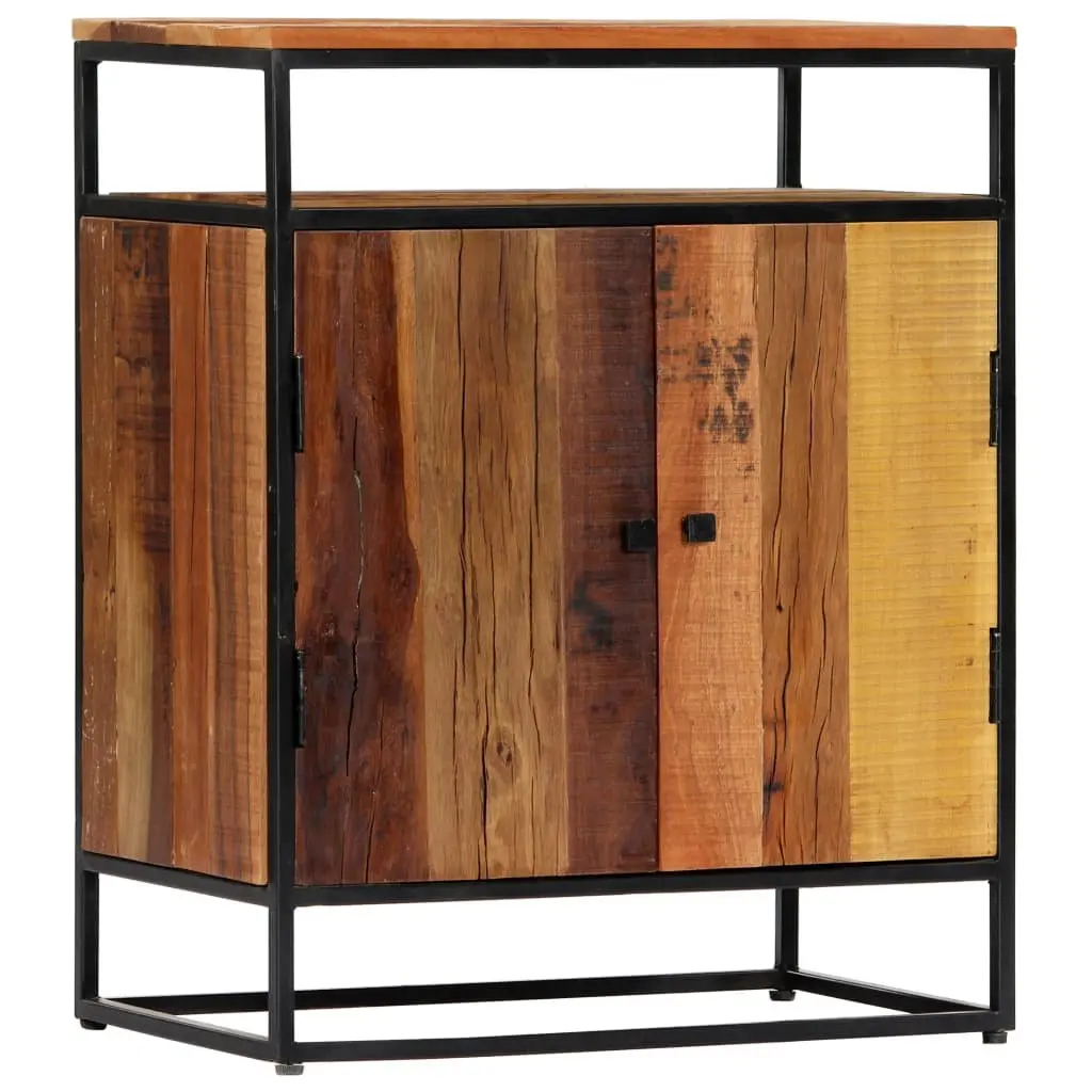 Solid Reclaimed Wood Side Cabinet 60x35x76cm Brown Sideboard Storage 2 Doors