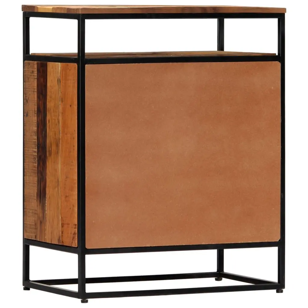 Solid Reclaimed Wood Side Cabinet 60x35x76cm Brown Sideboard Storage 2 Doors