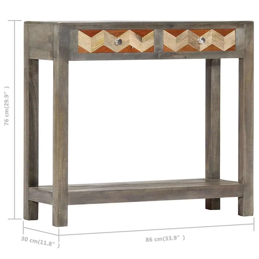 Grey Console Table 86x30x76cm Mango Wood