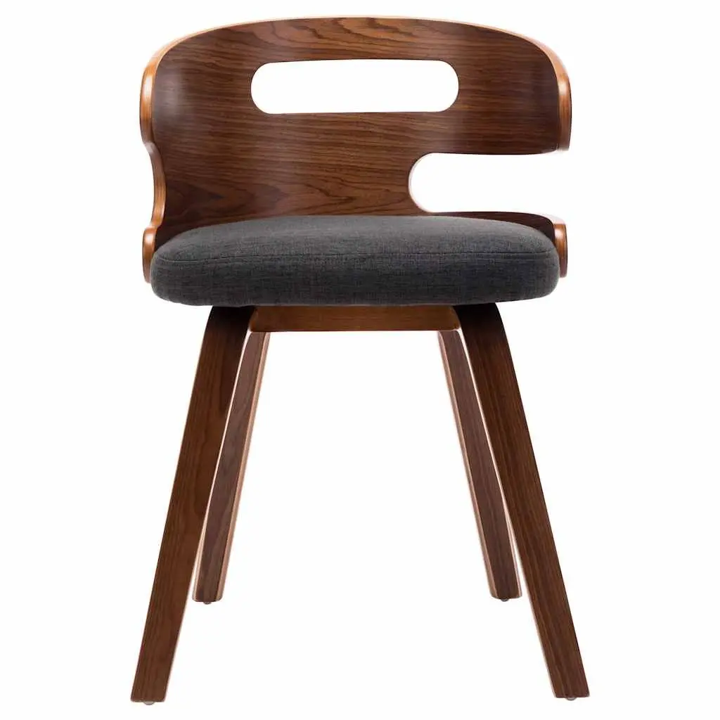 Set of 2 Grey Dining Chairs with Solid Wood Frame