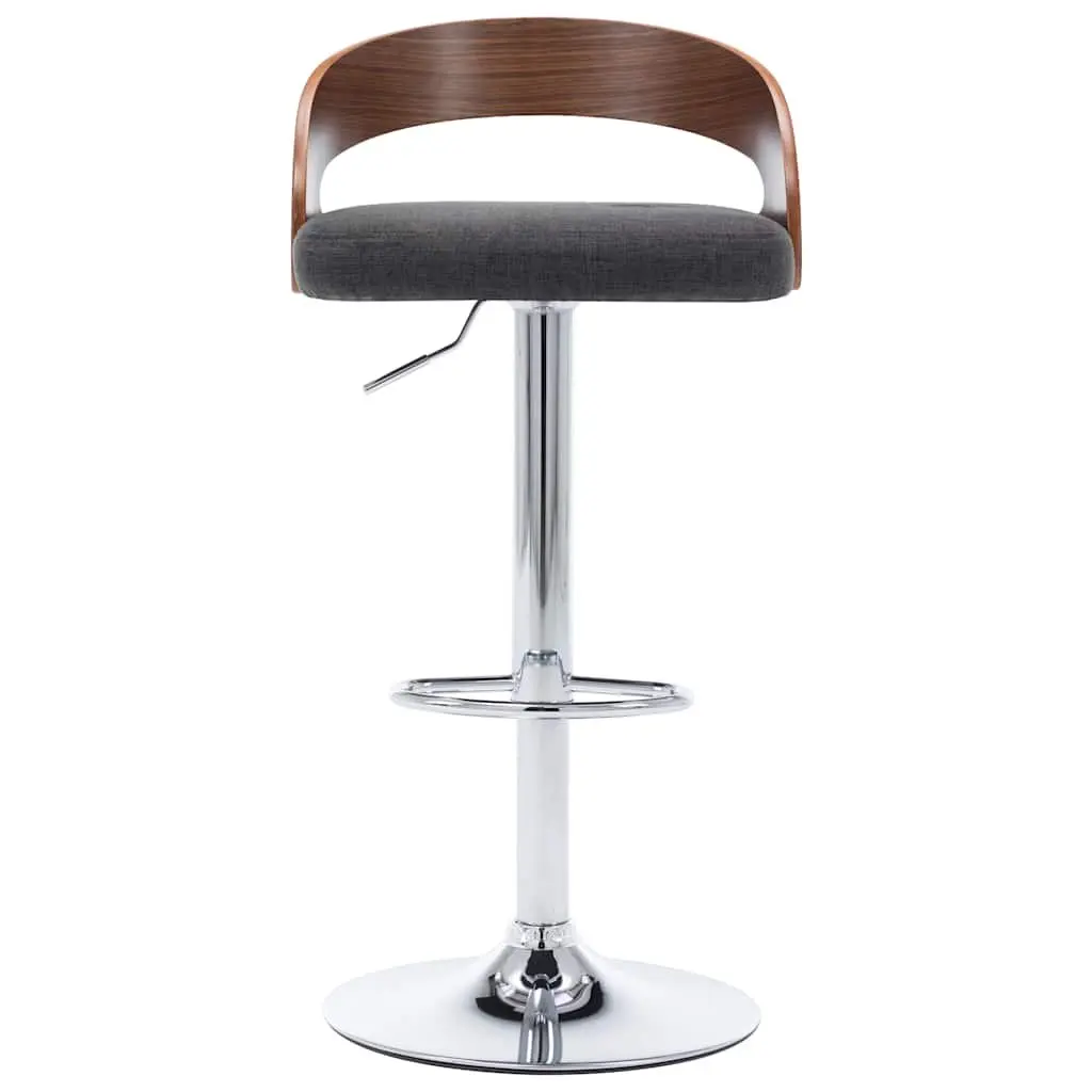 Bar Stools Fabric Grey Height Adjustable Bentwood Frame Set of 2