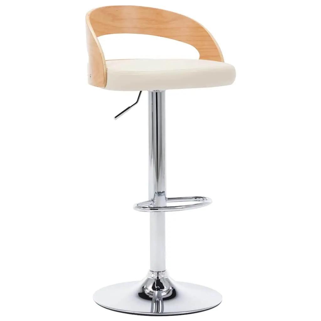 Cream Bar Stools Set of 2 with Adjustable Height