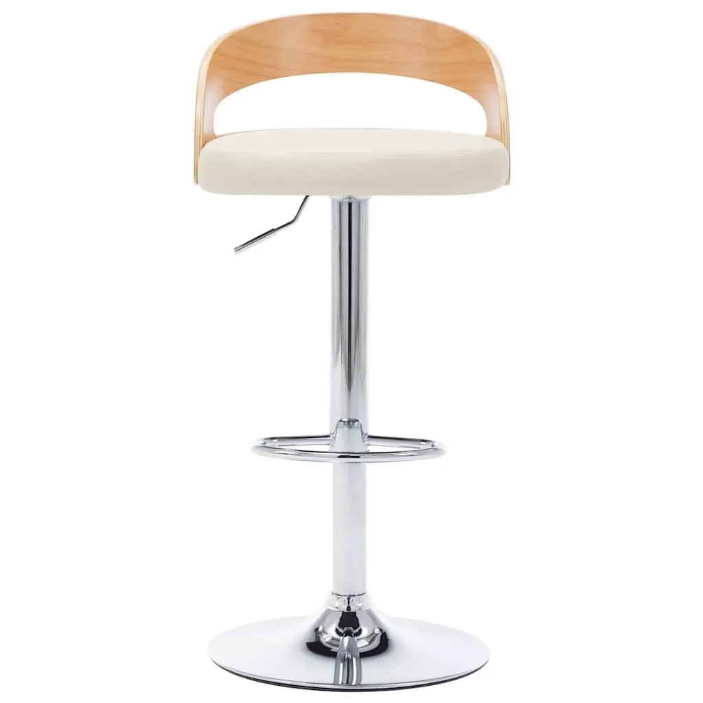Cream Bar Stools Set of 2 with Adjustable Height