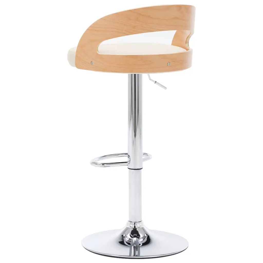 Cream Bar Stools Set of 2 with Adjustable Height