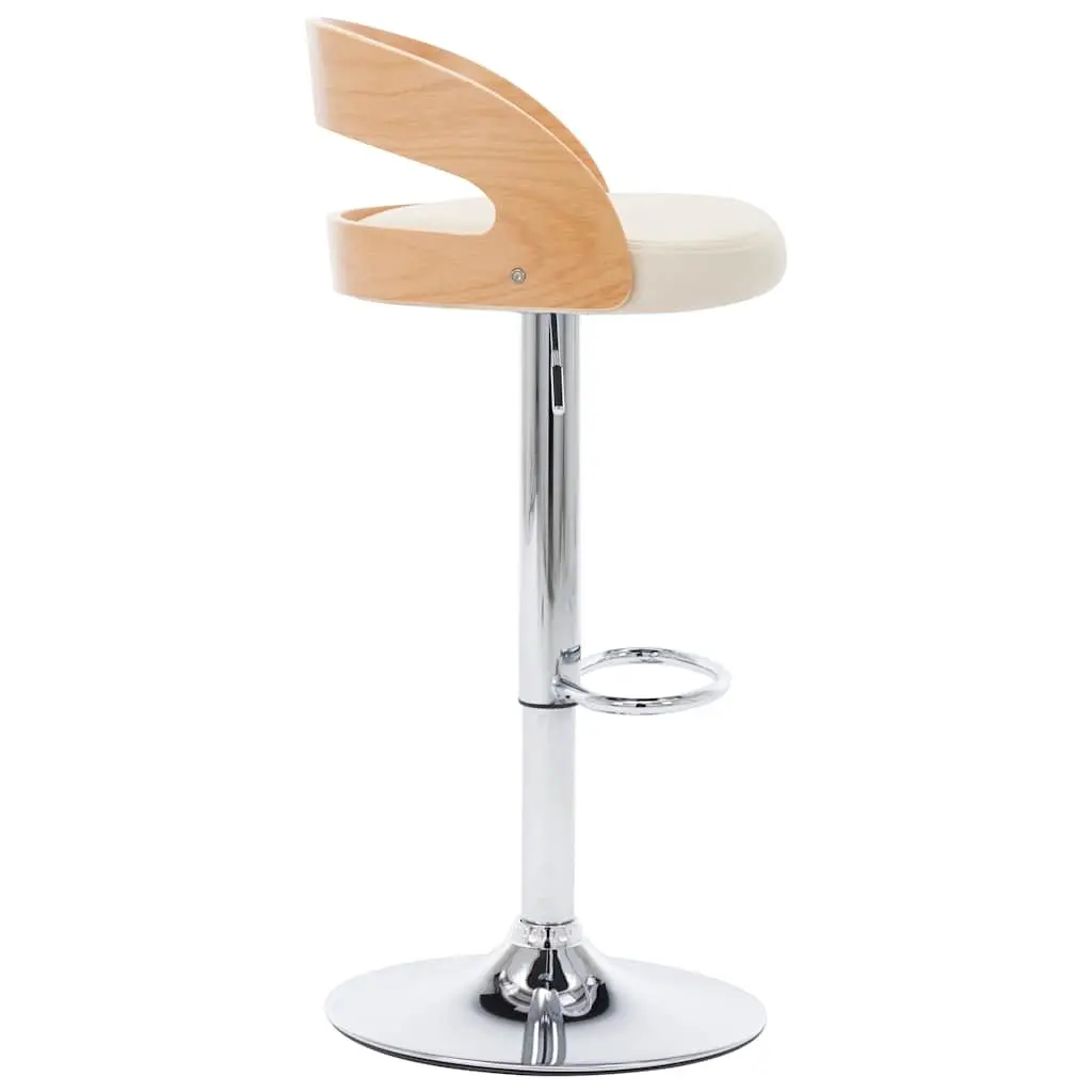 Cream Bar Stools Set of 2 with Adjustable Height