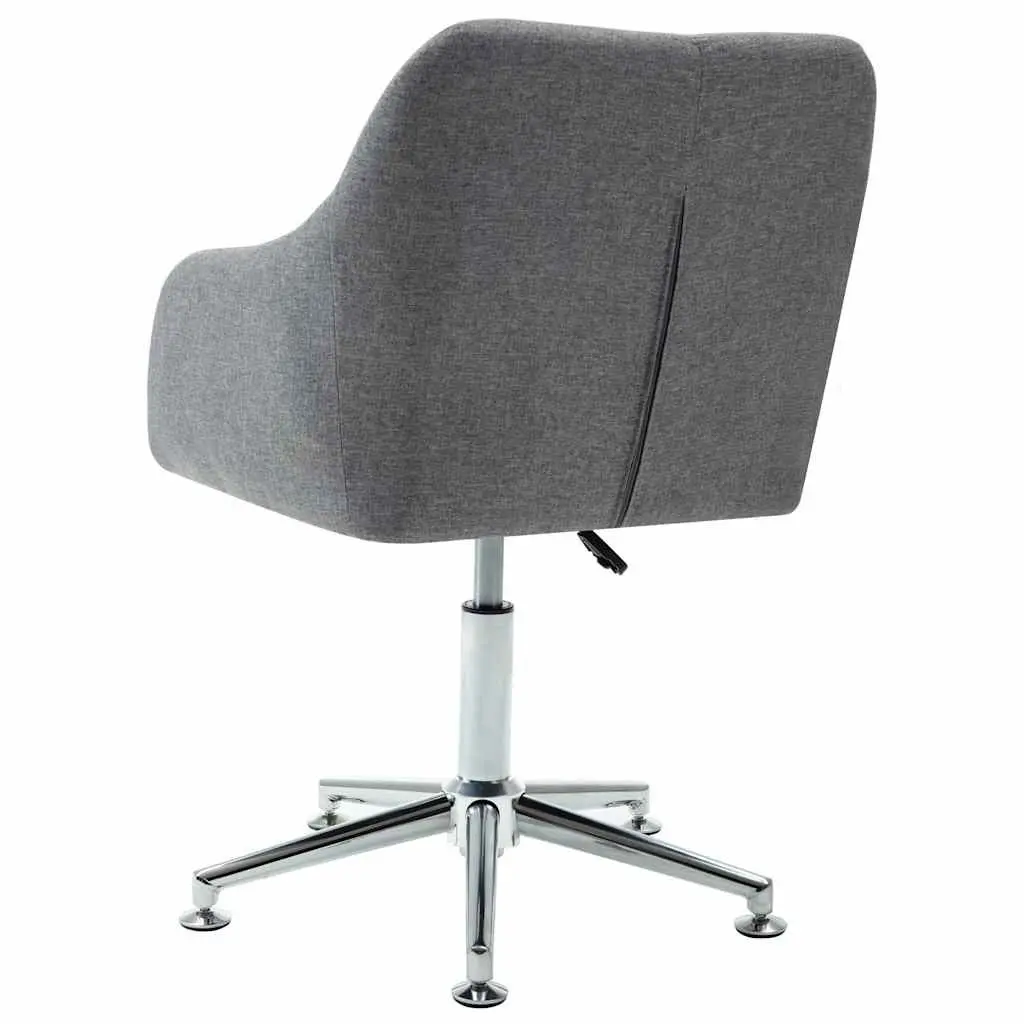 Swivel Dining Chair Fabric Grey Ergonomic Padded Seat