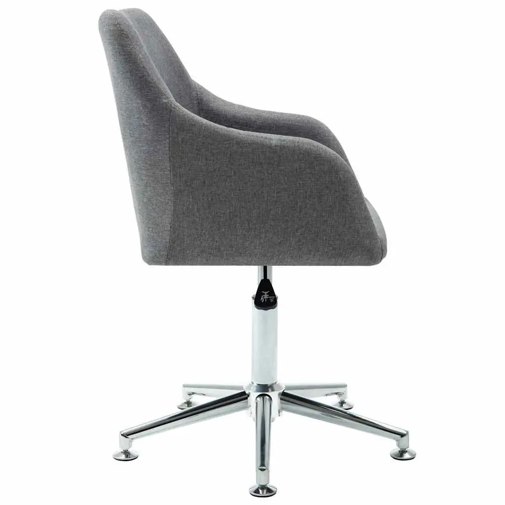 Swivel Dining Chair Fabric Grey Ergonomic Padded Seat