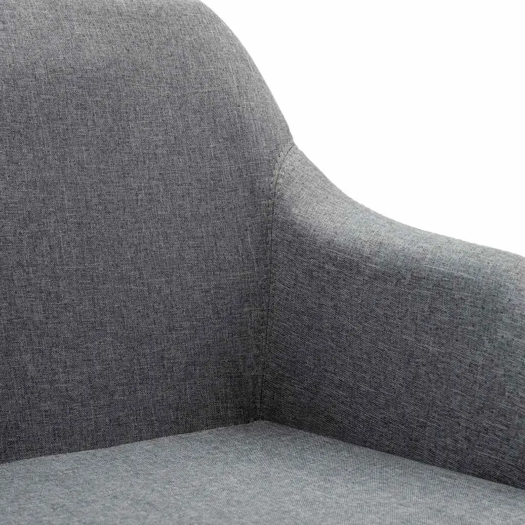 Swivel Dining Chair Fabric Grey Ergonomic Padded Seat
