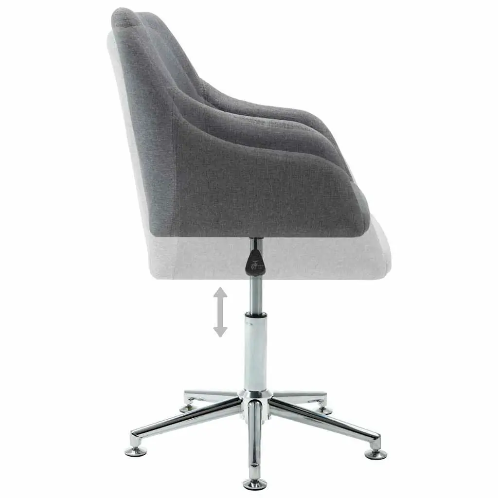 Swivel Dining Chair Fabric Grey Ergonomic Padded Seat