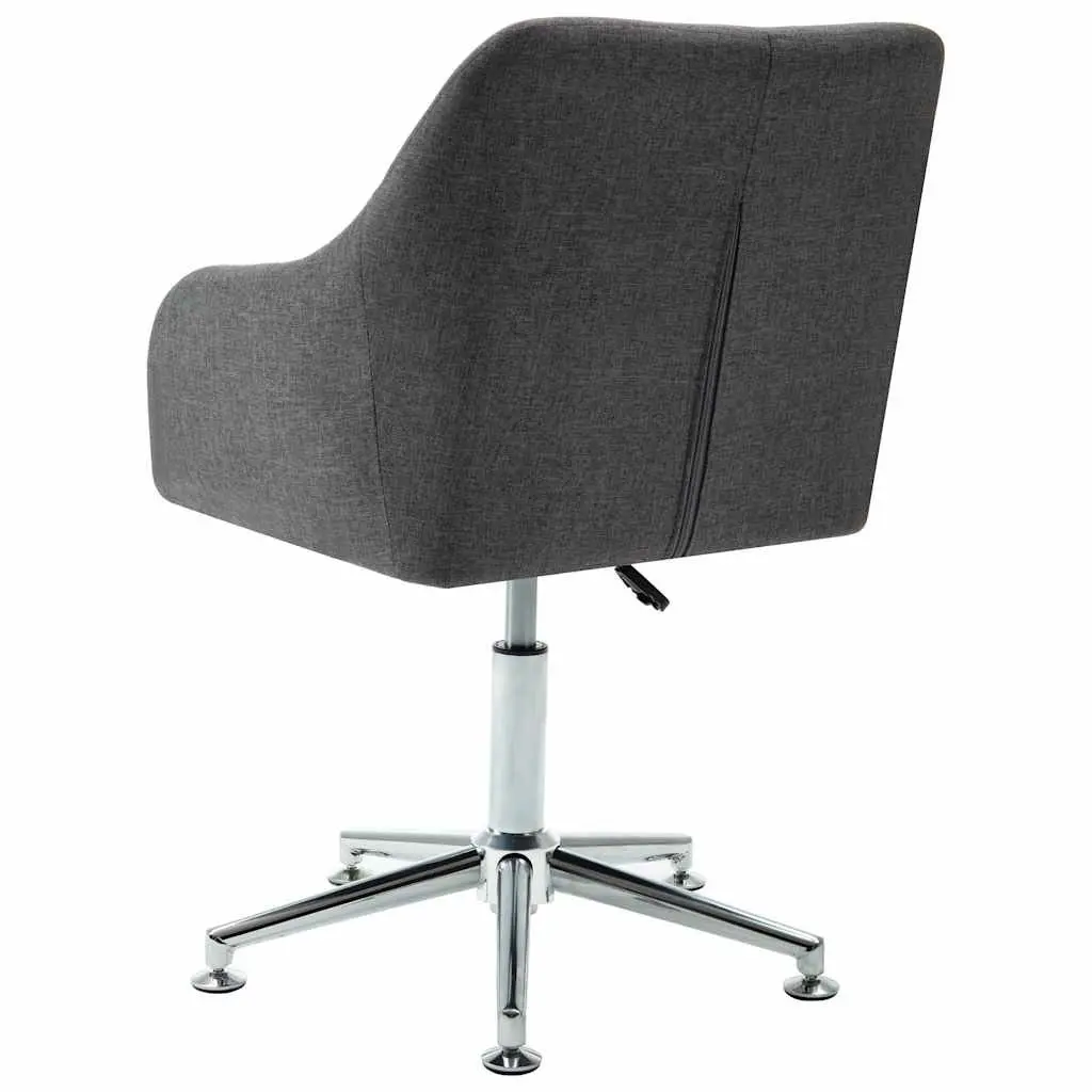 Swivel Dining Chair Grey Fabric Ergonomic Design 360 Degree Rotating Height