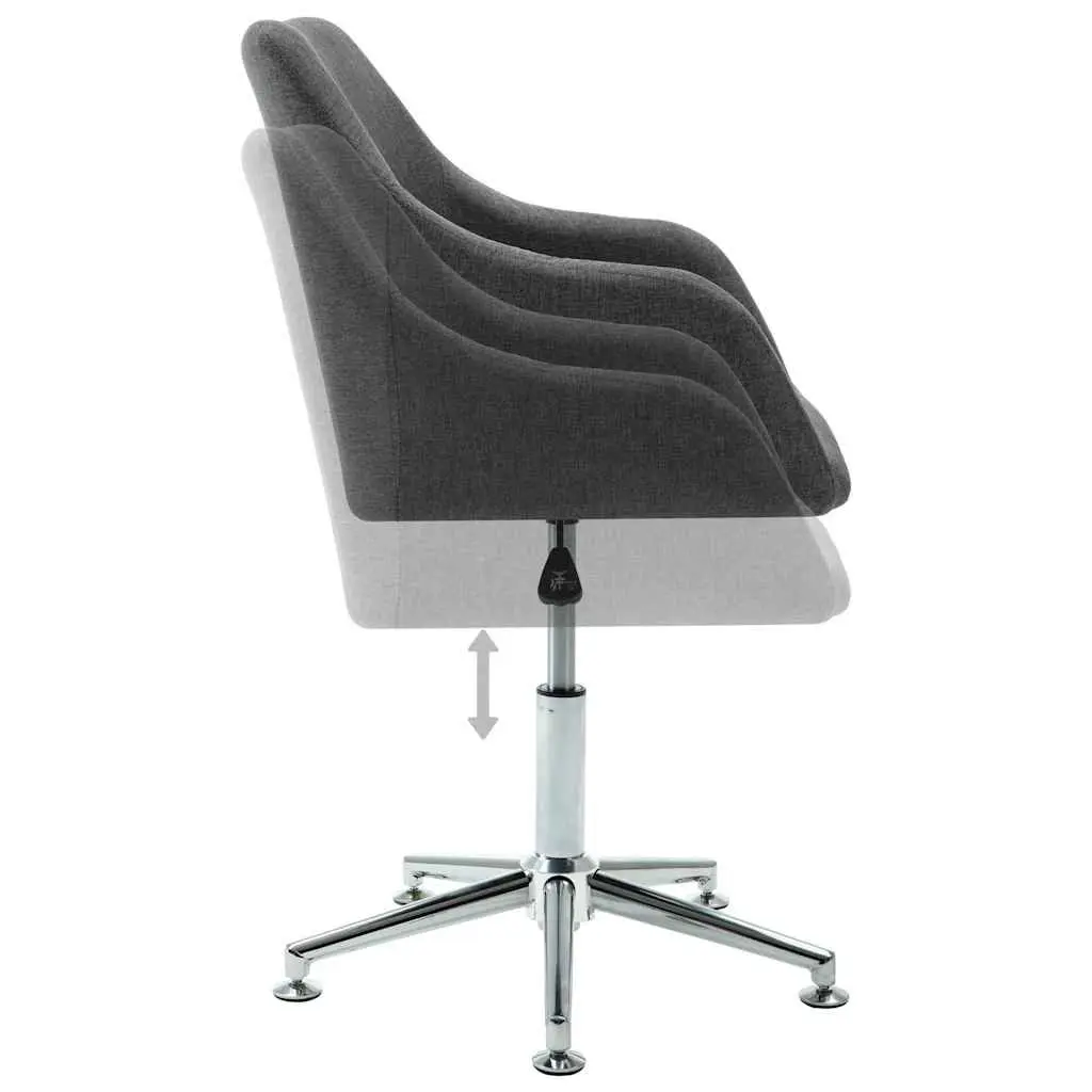 Swivel Dining Chair Grey Fabric Ergonomic Design 360 Degree Rotating Height
