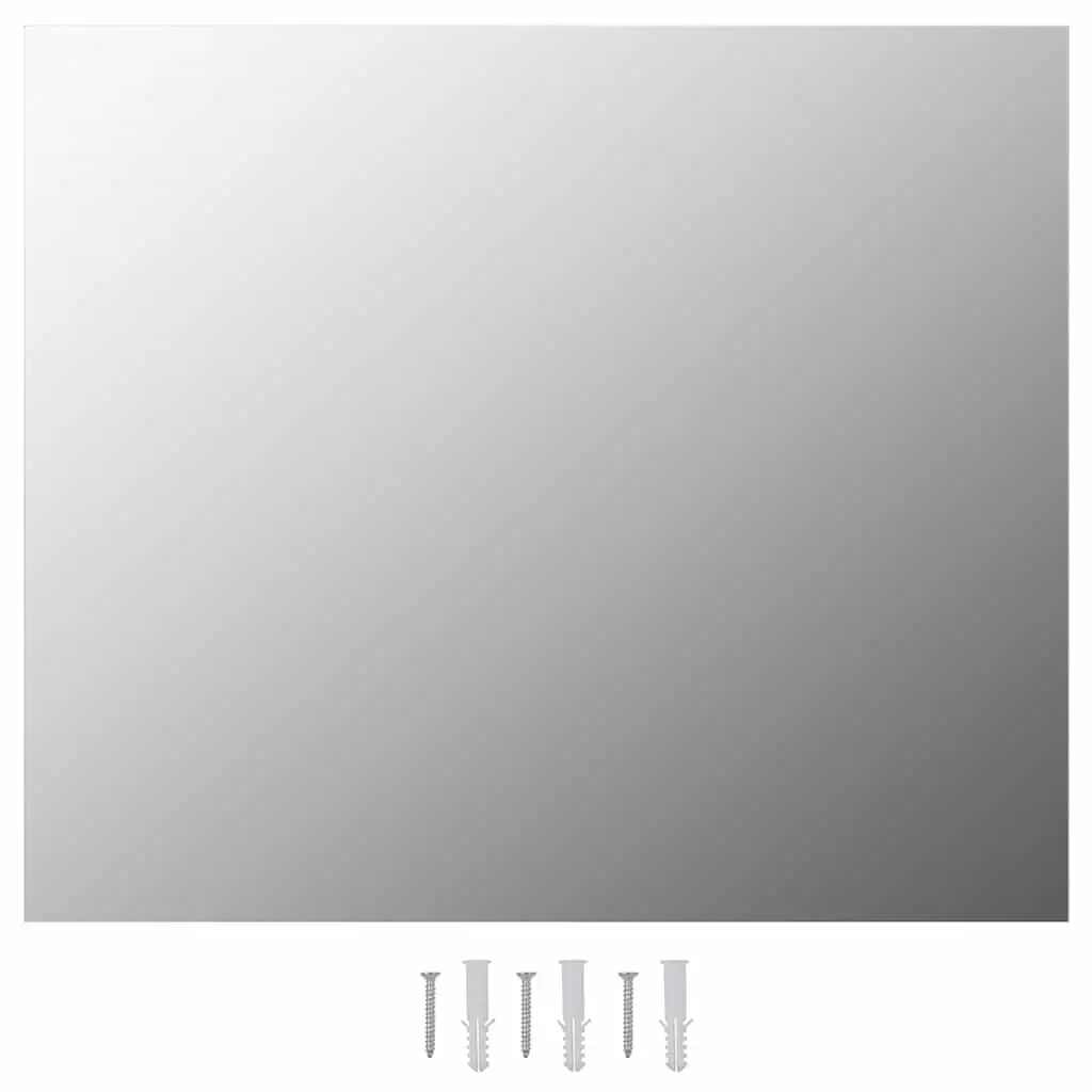 Frameless Rectangular Wall Mirror 70x50 cm Silver