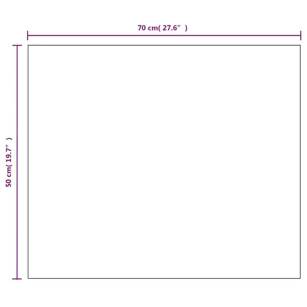 Frameless Rectangular Wall Mirror 70x50 cm Silver
