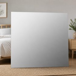 Frameless Rectangular Wall Mirror 80x60 cm Silver Glass Home Decor Bathroom