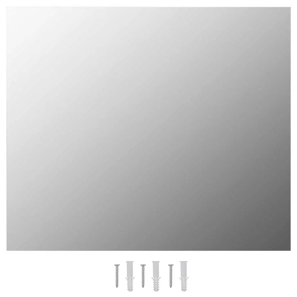 Frameless Rectangular Mirror 80x60 cm Silver