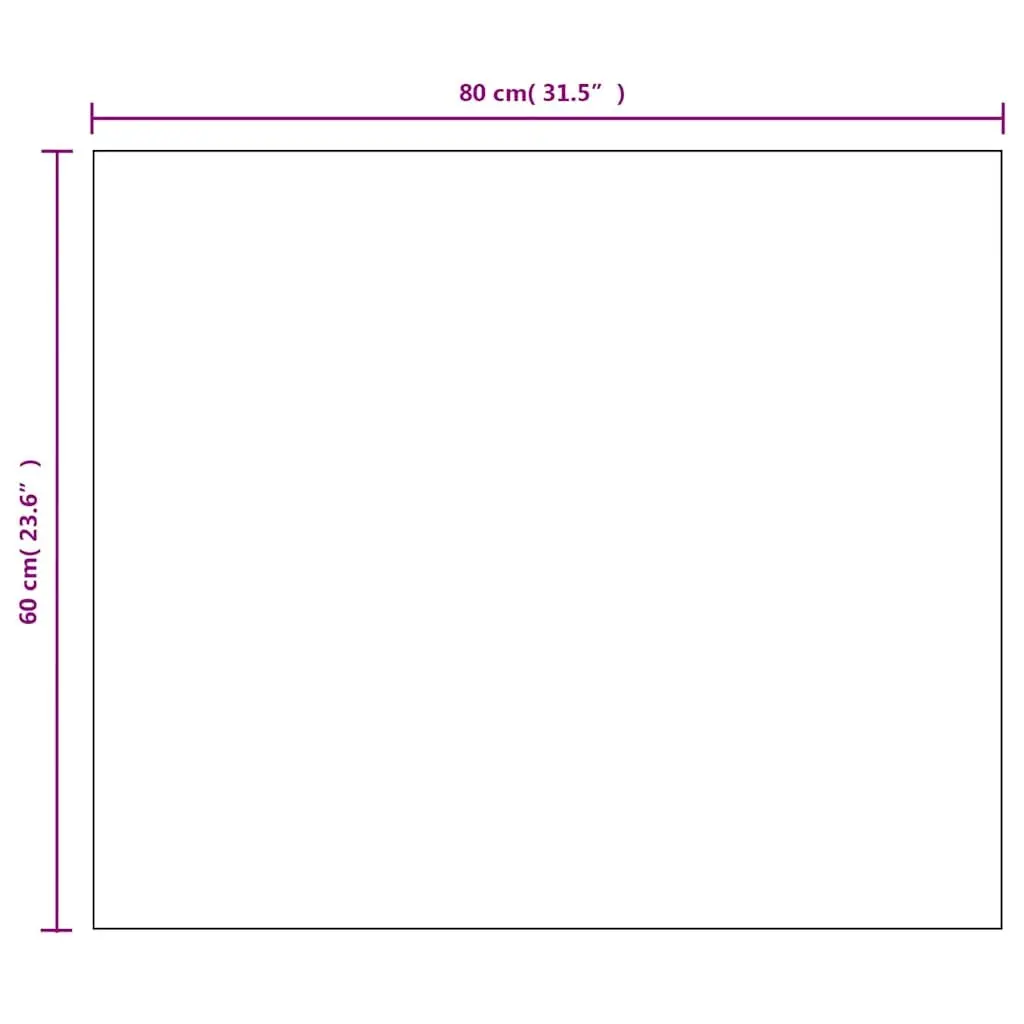 Frameless Rectangular Mirror 80x60 cm Silver