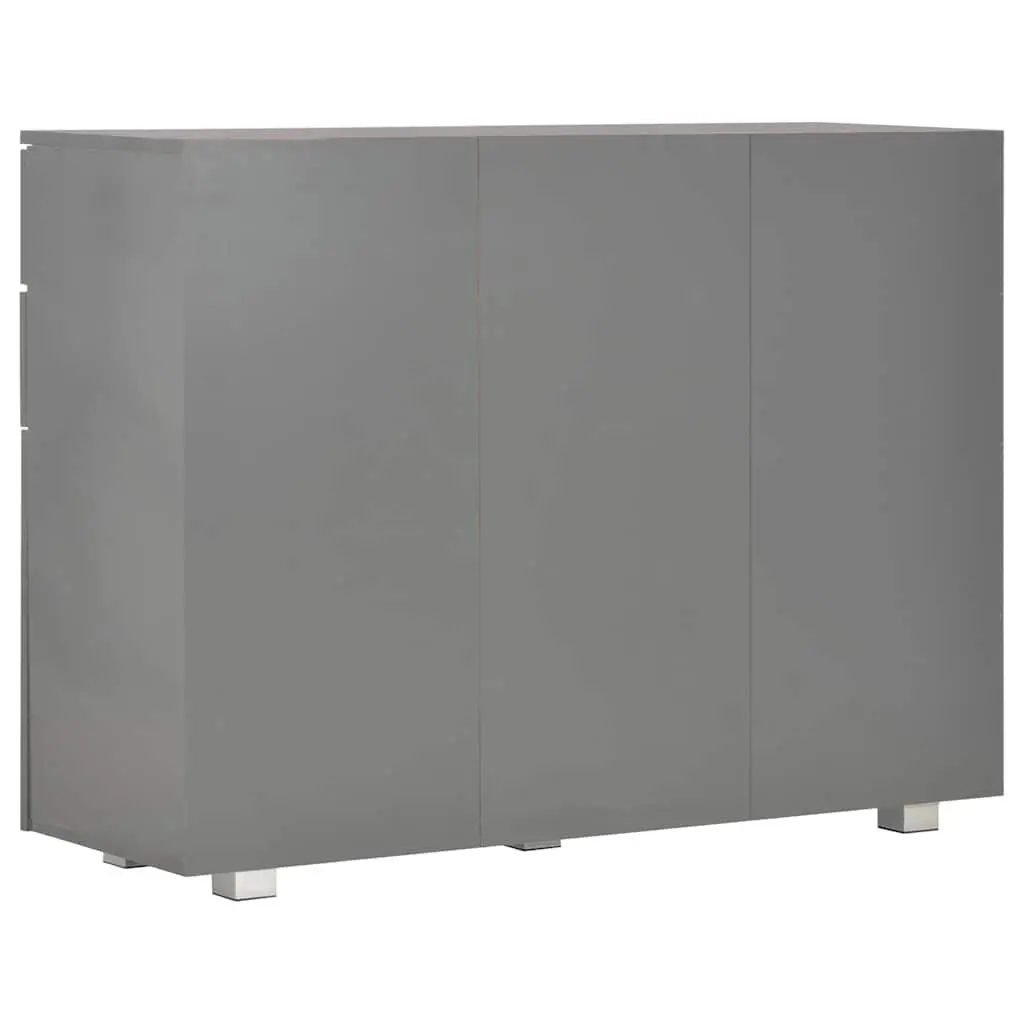 High Gloss Grey Storage Sideboard with Drawers