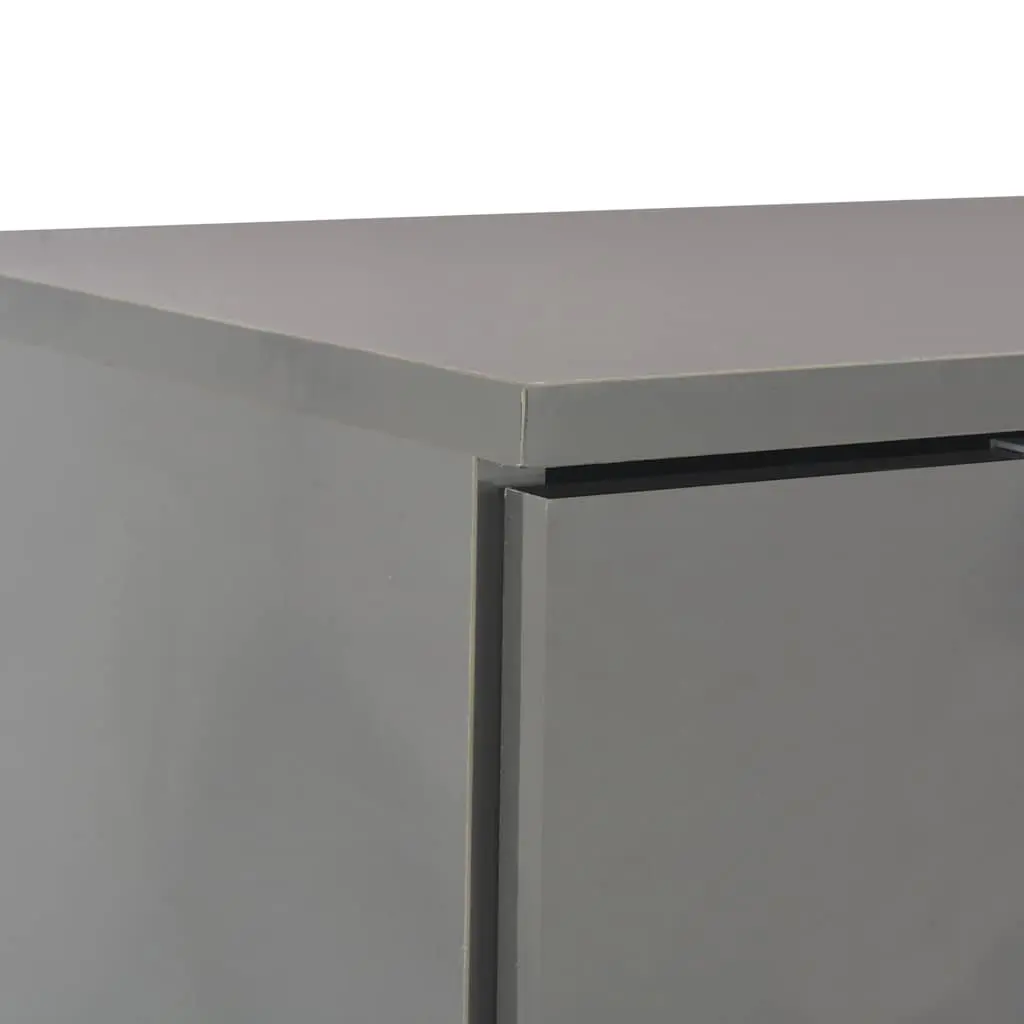 High Gloss Grey Storage Sideboard with Drawers