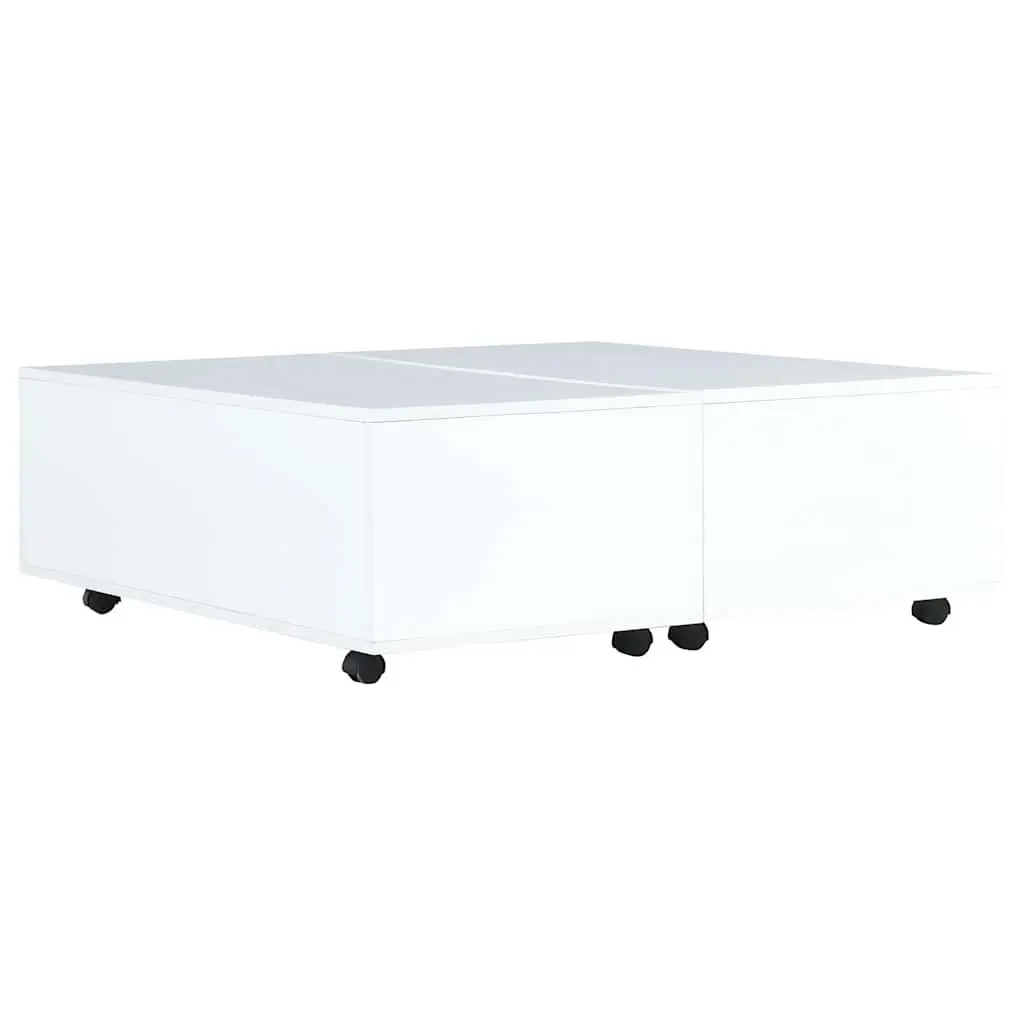 Extendable Coffee Table High Gloss White Modern Living Room Furniture with
