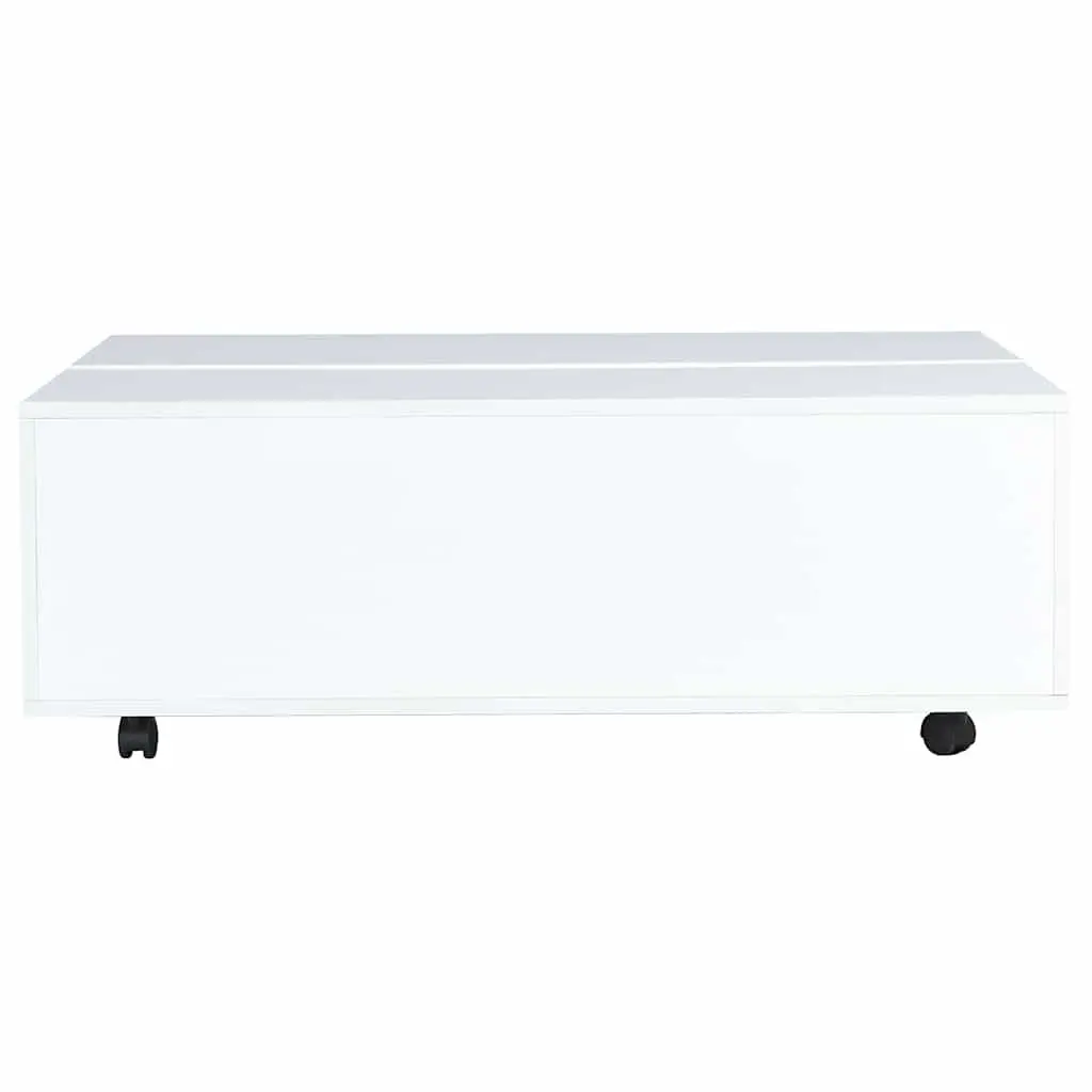 Extendable Coffee Table High Gloss White Modern Living Room Furniture with