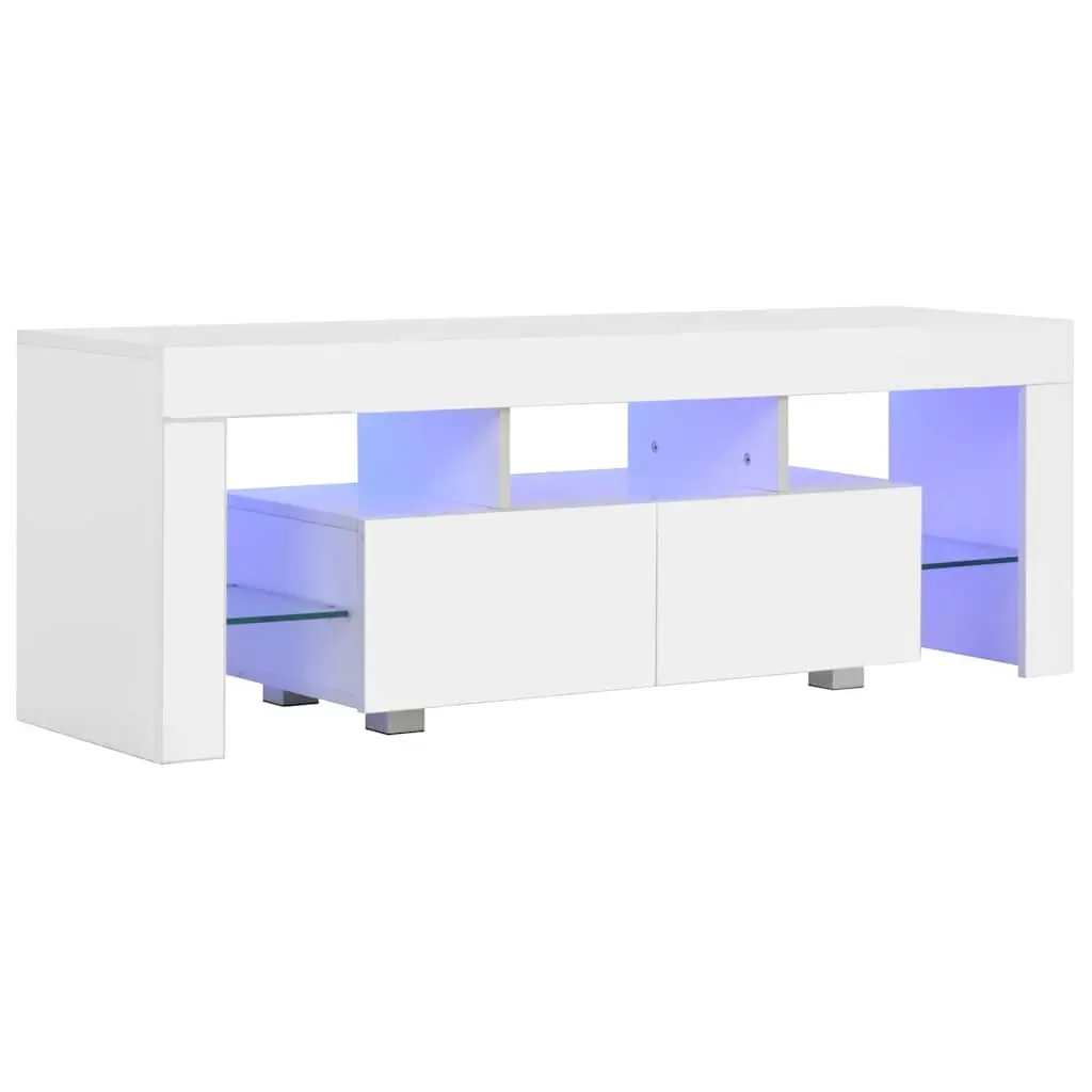 White High Gloss TV Cabinet with LED Lights