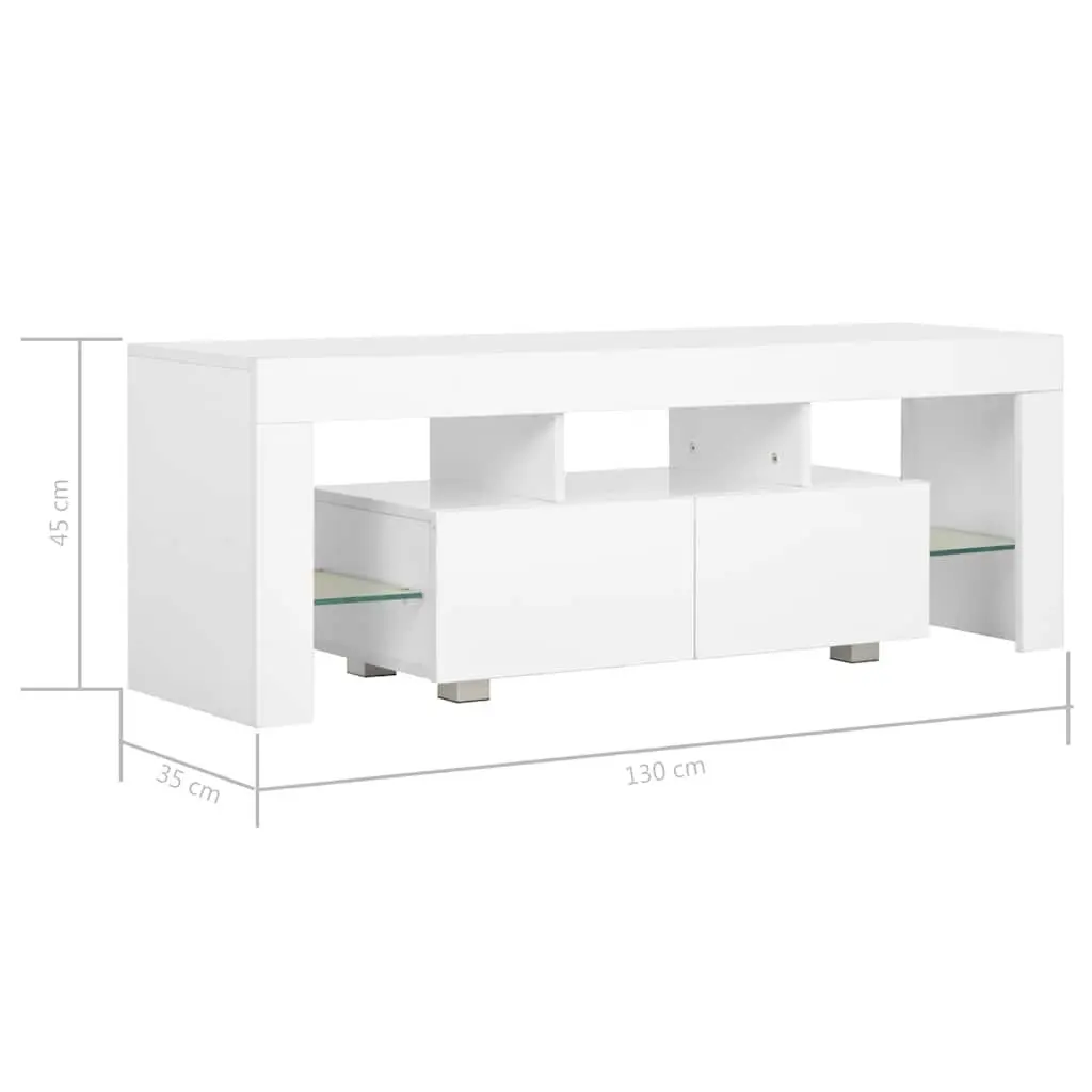 White High Gloss TV Cabinet with LED Lights