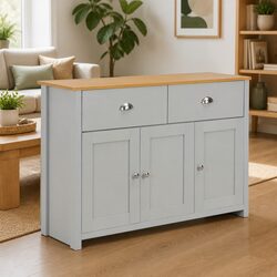 Sturdy Grey Sideboard Cabinet with 2 Drawers & 3 Doors