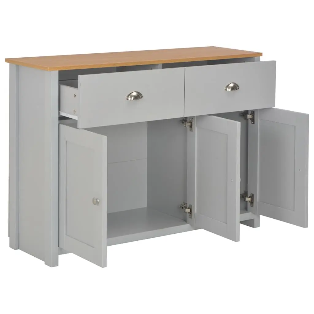 Grey Sideboard Cabinet with 2 Drawers & 3 Doors