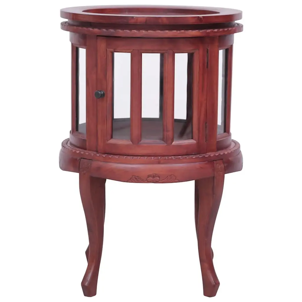 Vitrine Cabinet Solid Mahogany Wood Glass 50 x 50 x 76 cm Brown