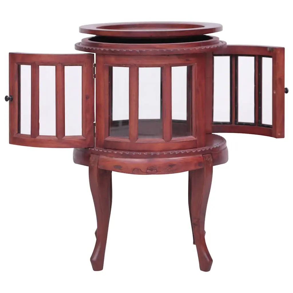 Vitrine Cabinet Solid Mahogany Wood Glass 50 x 50 x 76 cm Brown