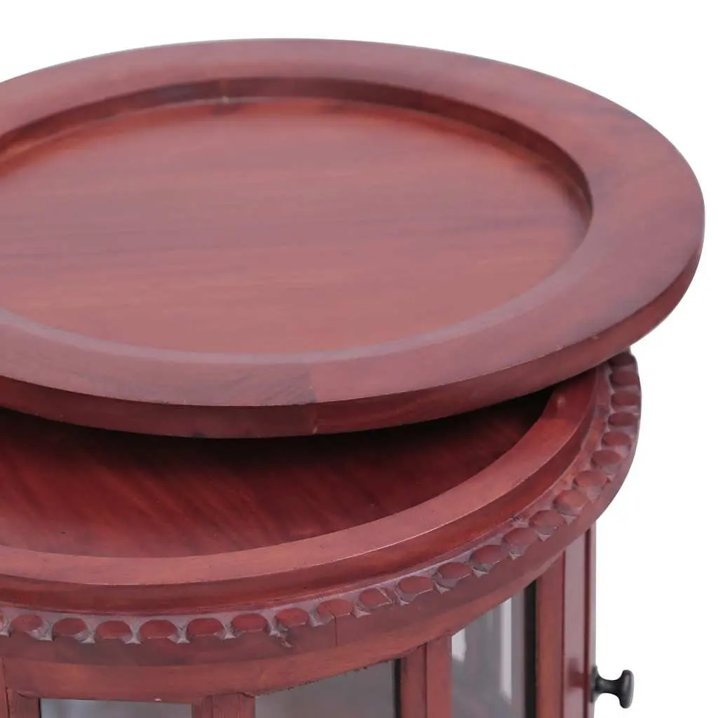 Vitrine Cabinet Solid Mahogany Wood Glass 50 x 50 x 76 cm Brown