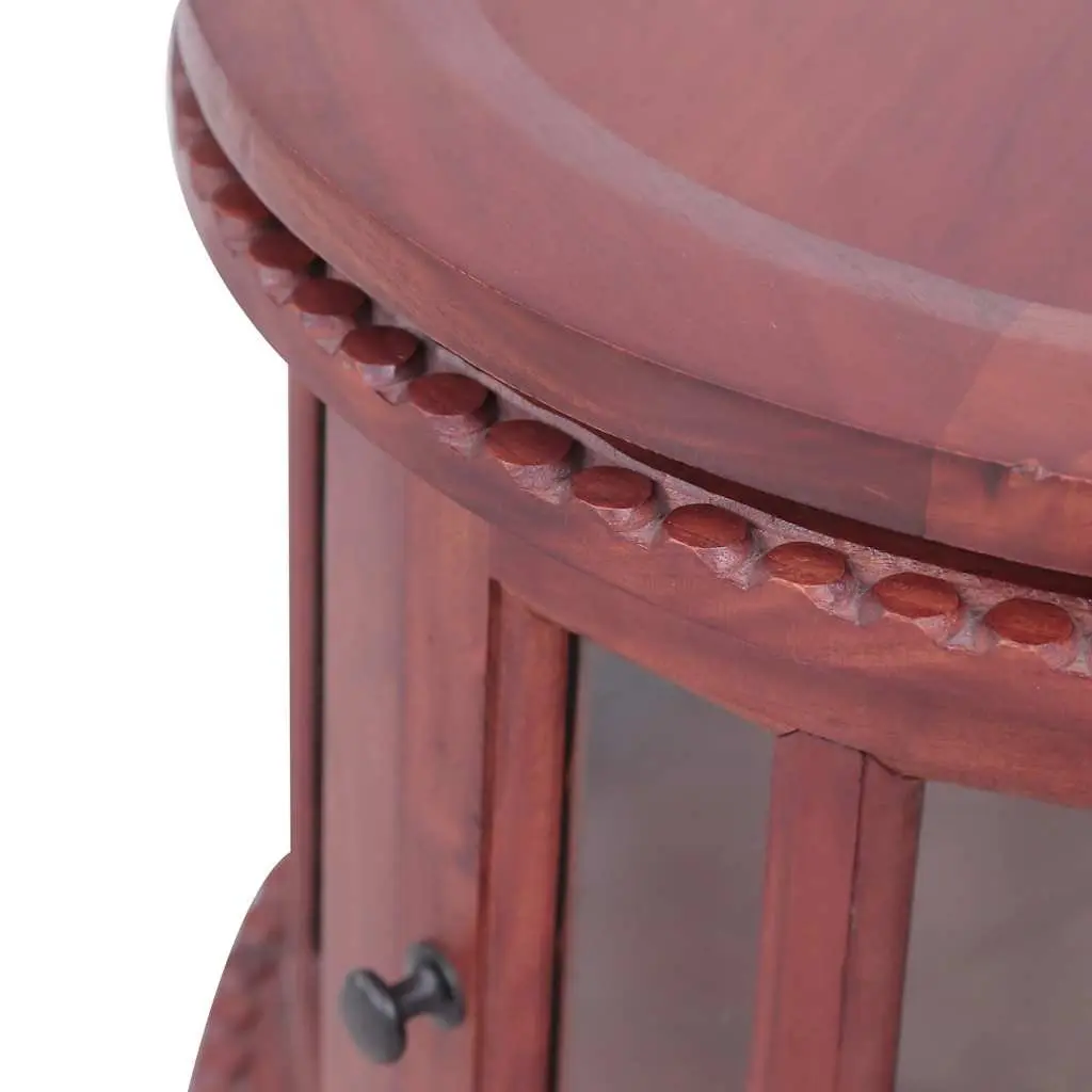 Vitrine Cabinet Solid Mahogany Wood Glass 50 x 50 x 76 cm Brown