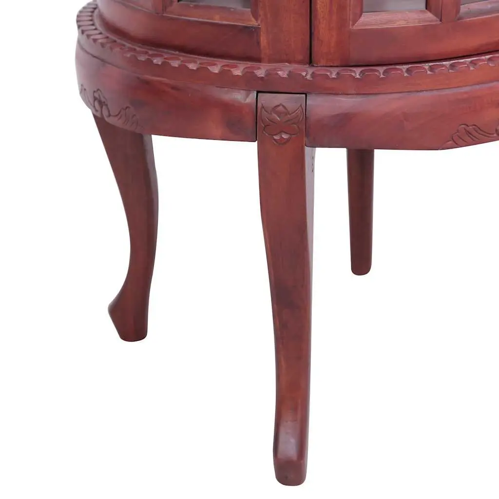 Vitrine Cabinet Solid Mahogany Wood Glass 50 x 50 x 76 cm Brown
