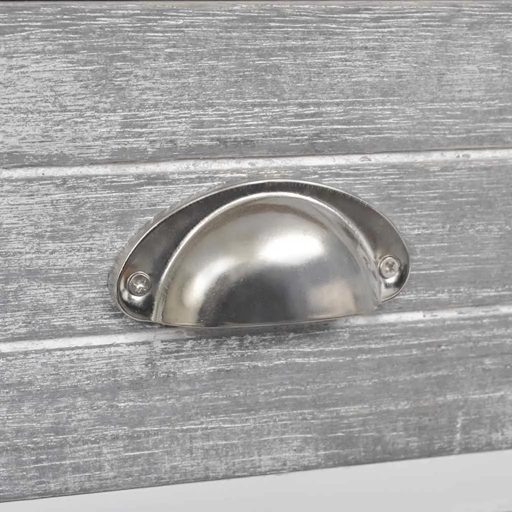 Grey White Nightstand with 2 Drawers